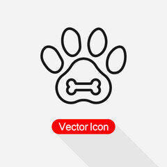 Paw Print Pet And Bone Icon Vector Illustration Eps10
