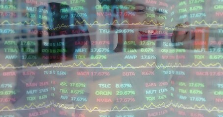 Mathematical equations over young people smilling. - Powered by Adobe