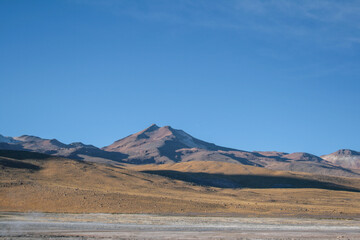 Fototapeta na wymiar mountain blue sky desert soil