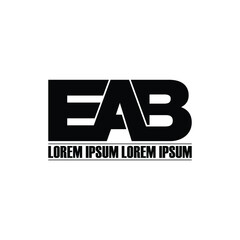 EAB letter monogram logo design vector