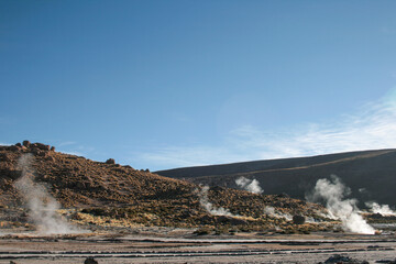 geyser hot water steam mountain