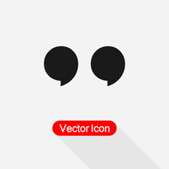 Quotation Mark Symbol, Double Quotes Icon Vector Illustration Eps10