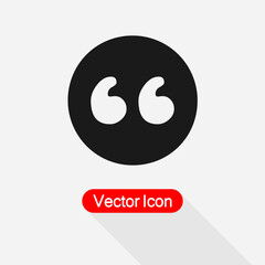 Quotation Mark Symbol, Double Quotes Icon Vector Illustration Eps10