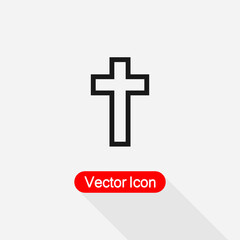 Obraz premium Religious Icon, Cross Icon Vector Illustration Eps10