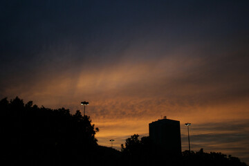 Naklejka na ściany i meble nature golden sky cloud sunset