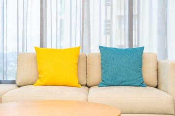 Pillow on sofa decoration in livingroom interior