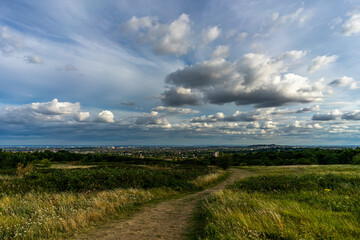 A beautiful Panoramic shot of central London from a nature resort in Greater London