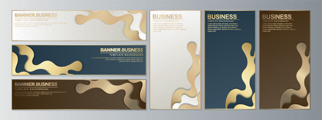 luxury Abstract banner design web template Set, Horizontal header web banner