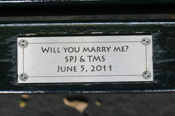 bench plate detail marry me