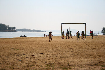beach football fun outdors kids