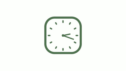 Amazing green gray 12 hours counting down clock icon on white background