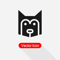 Siberian Husky Icon, Wolf Icon, Dog Icon Vector Illustration Eps10