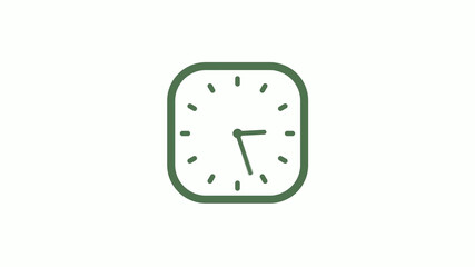 Amazing green gray 12 hours counting down clock icon on white background