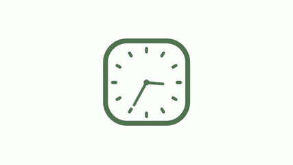 Amazing green gray 12 hours counting down clock icon on white background