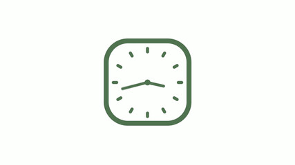 Amazing green gray 12 hours counting down clock icon on white background