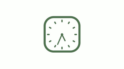 Amazing green gray 12 hours counting down clock icon on white background
