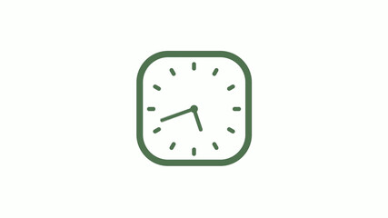 Amazing green gray 12 hours counting down clock icon on white background