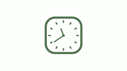Amazing green gray 12 hours counting down clock icon on white background