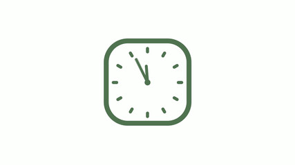 Amazing green gray 12 hours counting down clock icon on white background