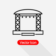 Stage Constructions Icon, Scene Icon Vector Illustration Eps10