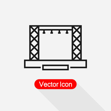 Stage Constructions Icon, Scene Icon Vector Illustration Eps10