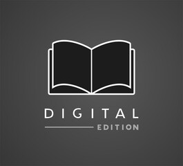 Creative design of digital book edition symbol