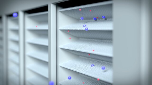 3D rendering of a HEPA filter that can completely remove fine dust and ultra fine dust and refresh indoor air. 