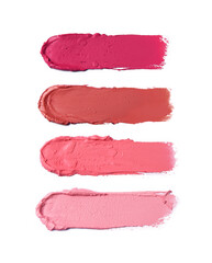 Obraz premium Different lipstick swatches isolated on white 