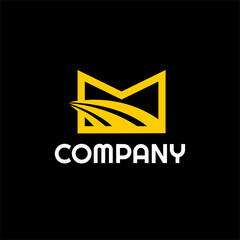 letter m logo for transportation and cargo company