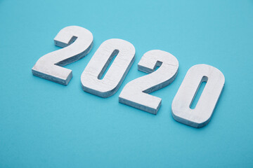 Flat lay Happy New year 2021 celebration