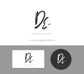 DE Initial handwriting or handwritten logo for identity. Logo with signature and hand drawn style.