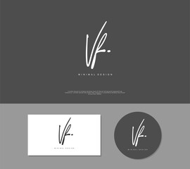 VF Initial handwriting or handwritten logo for identity. Logo with signature and hand drawn style.