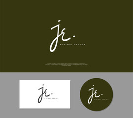 JE Initial handwriting or handwritten logo for identity. Logo with signature and hand drawn style.