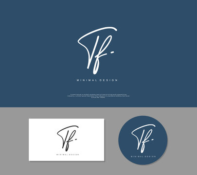 TF Initial handwriting or handwritten logo for identity. Logo with signature and hand drawn style.