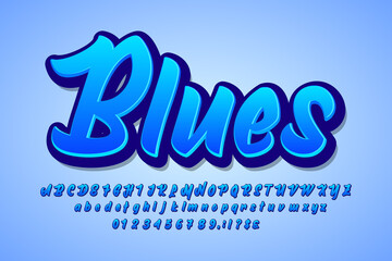 Modern trendy script font and number