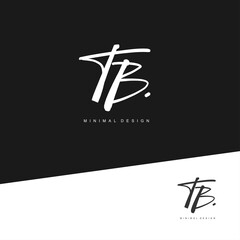 TB Initial handwriting or handwritten logo for identity. Logo with signature and hand drawn style.