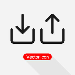 Upload and Download Icon Vector Illustration Eps10