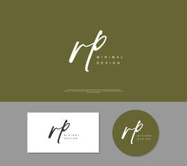 RP Initial handwriting or handwritten logo for identity. Logo with signature and hand drawn style.