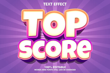 Top score sticker, editable cartoon text effect