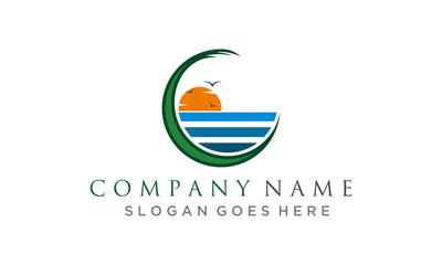 icon vector logo beach