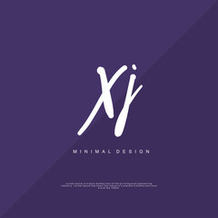 XJ Initial handwriting or handwritten logo for identity. Logo with signature and hand drawn style.
