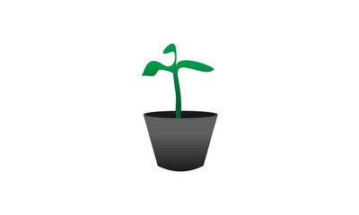 green plant logo vector.
