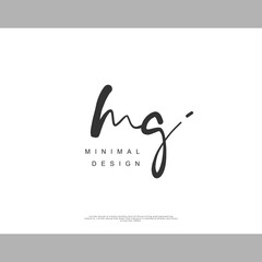 MG Initial handwriting or handwritten logo for identity. Logo with signature and hand drawn style.