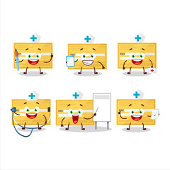 Doctor profession emoticon with payment check paper cartoon character