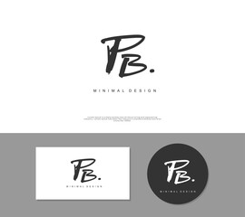 PD Initial handwriting or handwritten logo for identity. Logo with signature and hand drawn style.