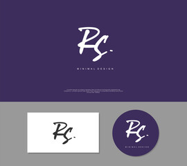 RS Initial handwriting or handwritten logo for identity. Logo with signature and hand drawn style.