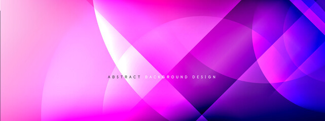 Vector abstract background - circle and cross on fluid gradient with shadows and light effects. Techno or business shiny design templates for text