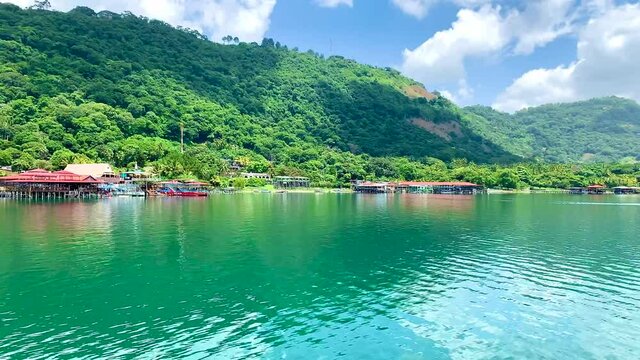 Lake Coatepeque, located in the department of Santa Ana, El Salvador. characteristic for its turquoise color