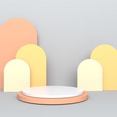 mock up scene minimal concept pastel color with terrazzo geometry shape podium background for product presentation. 3d rendering