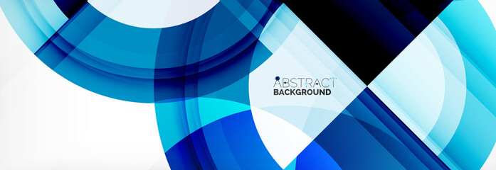 Fototapeta premium Round shapes, triangles and circles. Modern abstract background